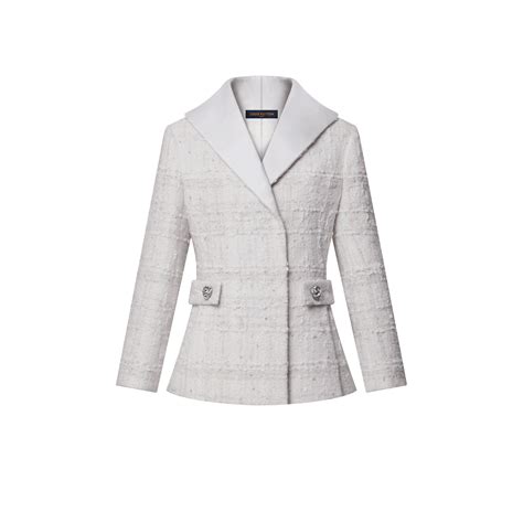 louis vuitton tulle jacket|Graphic Collar Belted Tweed Jacket .